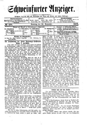 Schweinfurter Anzeiger Samstag 26. September 1868