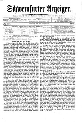 Schweinfurter Anzeiger Sonntag 27. September 1868