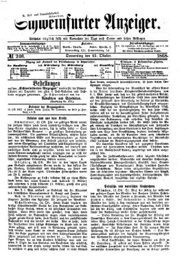 Schweinfurter Anzeiger Donnerstag 15. Oktober 1868