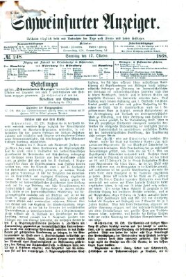 Schweinfurter Anzeiger Samstag 17. Oktober 1868