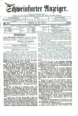 Schweinfurter Anzeiger Mittwoch 28. Oktober 1868