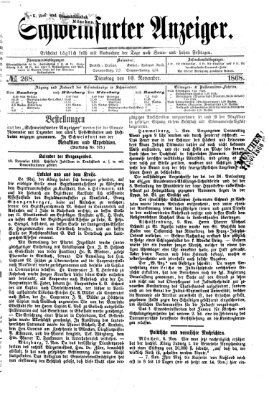 Schweinfurter Anzeiger Dienstag 10. November 1868