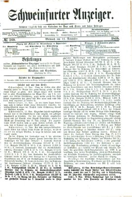 Schweinfurter Anzeiger Mittwoch 11. November 1868