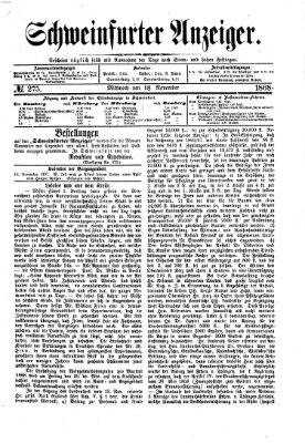 Schweinfurter Anzeiger Mittwoch 18. November 1868