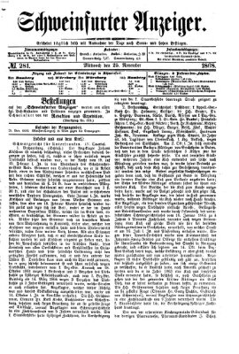 Schweinfurter Anzeiger Mittwoch 25. November 1868