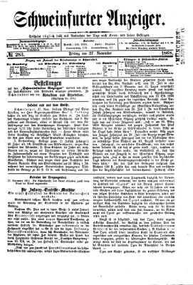 Schweinfurter Anzeiger Freitag 27. November 1868