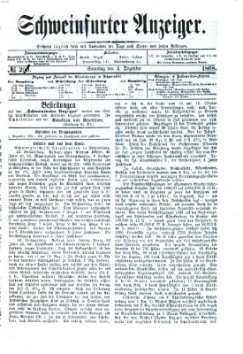 Schweinfurter Anzeiger Samstag 5. Dezember 1868