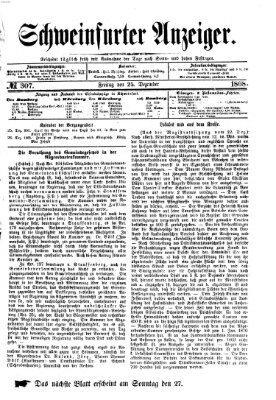 Schweinfurter Anzeiger Freitag 25. Dezember 1868