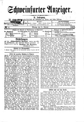 Schweinfurter Anzeiger Dienstag 5. Januar 1869