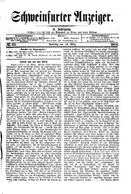 Schweinfurter Anzeiger Samstag 13. März 1869