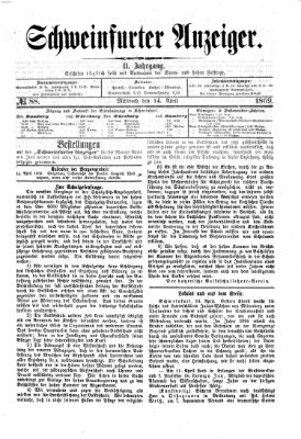 Schweinfurter Anzeiger Mittwoch 14. April 1869