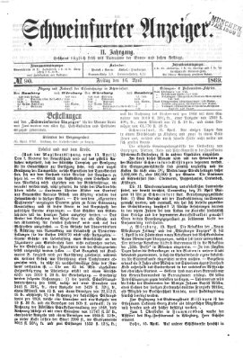 Schweinfurter Anzeiger Freitag 16. April 1869