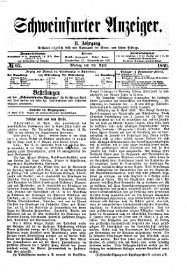 Schweinfurter Anzeiger Montag 19. April 1869