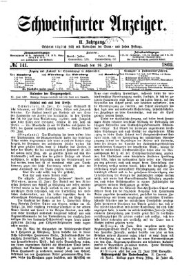 Schweinfurter Anzeiger Mittwoch 16. Juni 1869