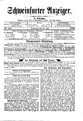 Schweinfurter Anzeiger Donnerstag 17. Juni 1869