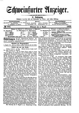 Schweinfurter Anzeiger Mittwoch 4. August 1869