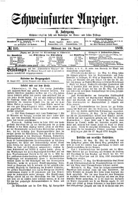 Schweinfurter Anzeiger Mittwoch 18. August 1869