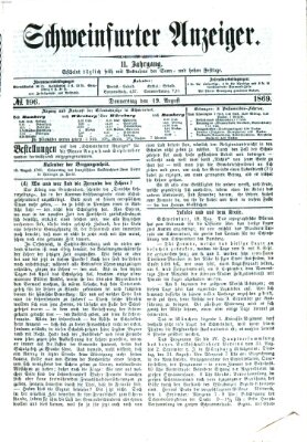 Schweinfurter Anzeiger Donnerstag 19. August 1869