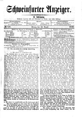 Schweinfurter Anzeiger Montag 23. August 1869