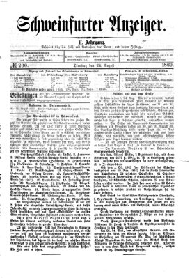 Schweinfurter Anzeiger Dienstag 24. August 1869