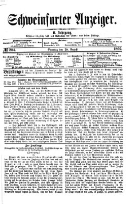 Schweinfurter Anzeiger Samstag 28. August 1869