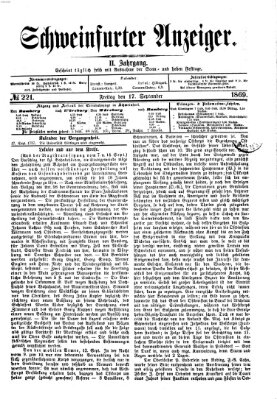 Schweinfurter Anzeiger Freitag 17. September 1869