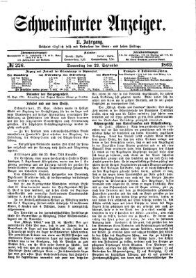 Schweinfurter Anzeiger Donnerstag 23. September 1869