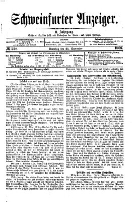 Schweinfurter Anzeiger Samstag 25. September 1869