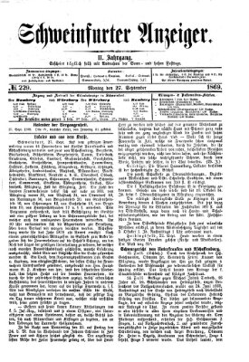 Schweinfurter Anzeiger Montag 27. September 1869