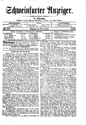 Schweinfurter Anzeiger Mittwoch 20. Oktober 1869