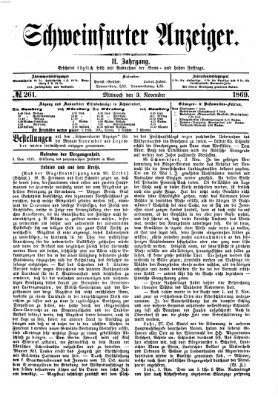 Schweinfurter Anzeiger Mittwoch 3. November 1869