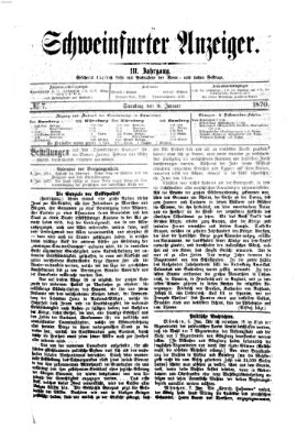 Schweinfurter Anzeiger Samstag 8. Januar 1870