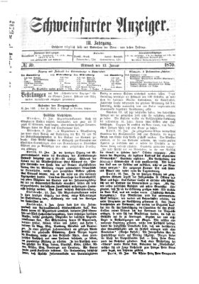 Schweinfurter Anzeiger Mittwoch 12. Januar 1870