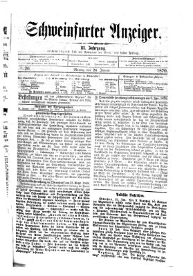 Schweinfurter Anzeiger Montag 24. Januar 1870