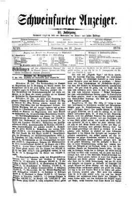 Schweinfurter Anzeiger Donnerstag 27. Januar 1870