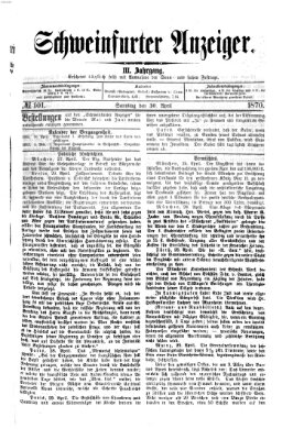 Schweinfurter Anzeiger Samstag 30. April 1870