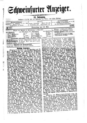 Schweinfurter Anzeiger Donnerstag 19. Mai 1870