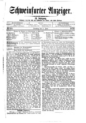 Schweinfurter Anzeiger Dienstag 7. Juni 1870