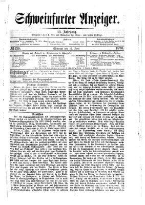 Schweinfurter Anzeiger Mittwoch 15. Juni 1870