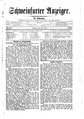 Schweinfurter Anzeiger Freitag 17. Juni 1870