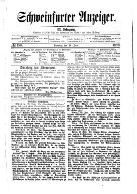 Schweinfurter Anzeiger Dienstag 28. Juni 1870