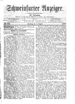 Schweinfurter Anzeiger Samstag 6. August 1870