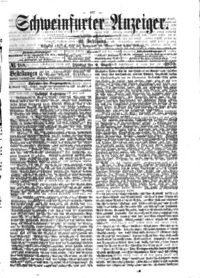 Schweinfurter Anzeiger Dienstag 9. August 1870