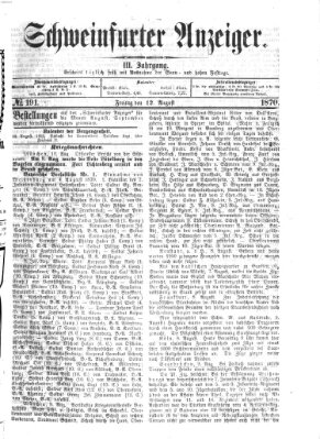 Schweinfurter Anzeiger Freitag 12. August 1870