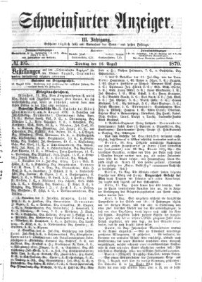 Schweinfurter Anzeiger Dienstag 16. August 1870