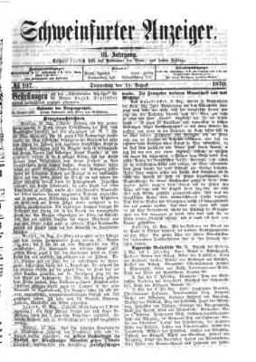 Schweinfurter Anzeiger Donnerstag 18. August 1870