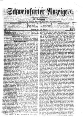 Schweinfurter Anzeiger Freitag 19. August 1870