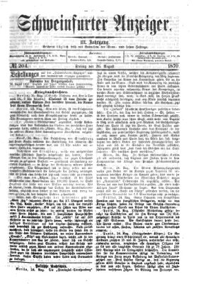 Schweinfurter Anzeiger Freitag 26. August 1870