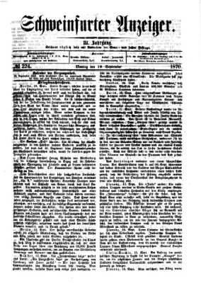 Schweinfurter Anzeiger Montag 19. September 1870