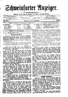 Schweinfurter Anzeiger Montag 26. September 1870